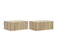 vidaXL Wall-Mounted Bedside Cabinet 2 pcs White 49 x 34.5 x 20 cm