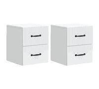 vidaXL Wall-Mounted Bedside Cabinet with Drawer 2 pcs Concrete Grey
