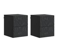 vidaXL Wall-Mounted Bedside Cabinet 2 pcs High Gloss White