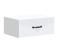 Bedside cabinet Wall-mounted 49x34.5x20cm White Engineered Wood 1 Drawer Compact
