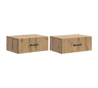 vidaXL Wall-Mounted Bedside Cabinet 2 pcs Grey Sonoma Engineered Wood