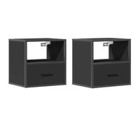 (black, 2 pcs) vidaXL Wall-mounted Bedside Cabinet Smoked Oak 40x31x39.5 cm cabinet