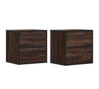 (black, 2 pcs) vidaXL Wall-mounted Bedside Cabinets 2 pcs Sonoma Oak 40x31x39.5 cm cabinet