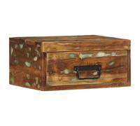 vidaXL wall-mounted reclaimed wood bedside cabinet - retro style, multicolour, 40x30x19 cm, bedroom storage solution