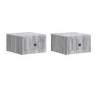 Wall-mounted bedside cabinet Grey Sonoma 33x34.5x20 cm Engineered wood set 2pcs