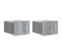 Wall-Mounted Bedside Cabinet Grey Sonoma 33x34.5x24cm Engineered Wood 2pcs Small