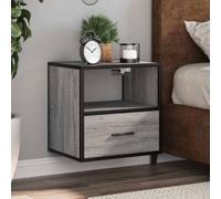 Wall-mounted bedside cabinet Grey Sonoma 40x31x39.5 cm engineered wood metal
