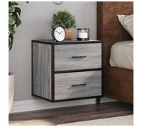 Wall-mounted Bedside Cabinet Grey Sonoma 40x31x39.5cm Engineered Wood 2-Drawers
