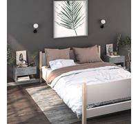 (grey sonoma, 2) vidaXL 1/2x Wall Bedside Cabinet Floating Nightstand Furniture Multi Colours