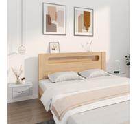 Wall-mounted bedside cabinet Grey Sonoma 50x36x25cm Floating Engineered Wood Set