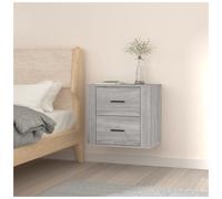 Wall-mounted bedside cabinet Grey Sonoma 50x36x47 cm Engineered wood floatingUK