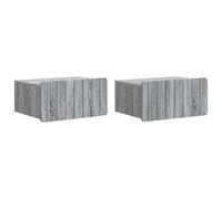 Wall-Mounted Bedside Cabinet Grey Sonoma Vintage 49x34.5x24cm Eng. wood 2pc set