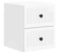 Wall-Mounted Bedside Cabinet High Gloss White 33x34.5x40cm Engineered Wood 4drs