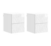 Wall-Mounted Bedside Cabinet High Gloss White 34.5x33x40cm Engineered Wood 2pcs