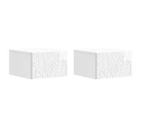 Wall-mounted bedside cabinet High Gloss White 49x34.5x20cm Engineered Wood 2pcs
