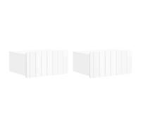 Wall-Mounted Bedside Cabinet High Gloss White 49x34.5x24cm Engineered Wood 2pcs