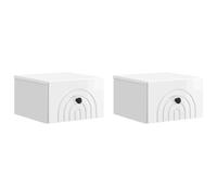 vidaXL Wall-Mounted Bedside Cabinet with Drawer 2 pcs High Gloss White