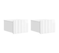 Wall-Mounted Bedside Cabinet High Gloss White Engineered Wood 33x34.5x24cm 2pcs.