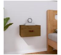 Wall-mounted Bedside Cabinet Honey Brown 40x29.5x22 cm Solid Pinewood &Floating.