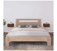 Wall-mounted bedside cabinet Honey Brown Solid Pinewood 40x29.5x22cm Floating.
