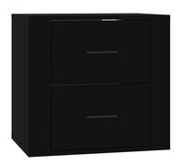 (Black) vidaXL Wall-mounted Bedside Cabinet Indoor Floating Nightstand Multi Colours