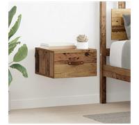vidaXL Wall-mounted Bedside Cabinet Old Wood 35 x 35 x 20 cm