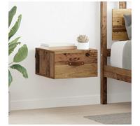 vidaXL Wall-mounted Bedside Cabinet Old Wood 35 x 35 x 20 cm