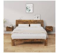 Wall-mounted Bedside Cabinet Set of 2 Smoked Oak 34x30x20 cm Engineered Wood UK