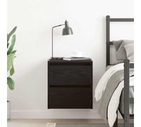 vidaXL Wall-mounted Bedside Cabinet Black Oak 38x34x40 cm