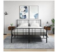 Wall-mounted bedside cabinet Slim Smoked Oak 35x35x20cm Engineered Wood 1 Drawer