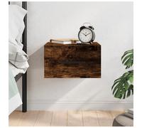 Wall-mounted bedside cabinet smoked oak 35x35x20 cm engineered wood floating