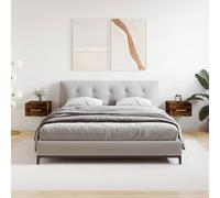 Wall-mounted Bedside Cabinet Smoked Oak 35x35x20 cm Engineered Wood Floating Set