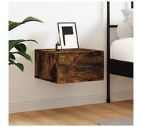 Wall-mounted bedside cabinet Smoked Oak 35x35x20cm Engineered Wood Slim 1 Drawer