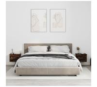 Wall-mounted bedside cabinet Smoked Oak 41.5x36x28cm Engineered wood Floating UK