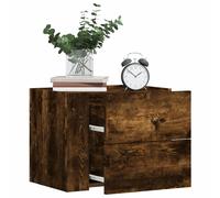 Wall-mounted bedside cabinet Smoked oak 45x30x35 cm Engineered wood Set of 2 x2