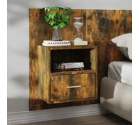 (smoked oak, 1) vidaXL 1/2x Wall Bedside Cabinet Home Bed Cabinet Furniture Multi Colours