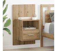 Wall-Mounted Bedside Cabinet Smoked Oak 48.5x32.5x80cm Engineered Wood w/drawer