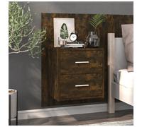 (smoked oak, 1) vidaXL Wall Bedside Cabinet Floating Nightstand Bedside Unit Hanging Cabinet