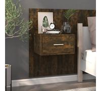 Wall-mounted Bedside Cabinet Smoked Oak 50x32.5x80cm Drawer Engineered Wood Slim