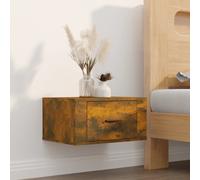 Wall-mounted bedside cabinet Smoked Oak 50x36x25 cm Engineered wood FloatingBox