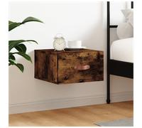 Wall-mounted Bedside Cabinet Smoked Oak Engineered Wood 35x35x20 cm Slim Drawer