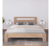 Wall-mounted Bedside Cabinet Solid Pinewood White 40x29.5x22 cm Untreated