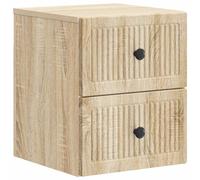 Wall-Mounted Bedside Cabinet Sonoma Oak 33x34.5x40cm Engineered Wood 2 Drawers.