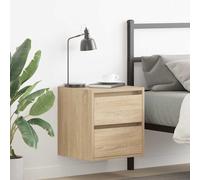 Wall-mounted Bedside Cabinet Sonoma Oak 38x34x40 cm Engineered Wood 2pc Floating