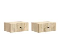 Wall-Mounted Bedside Cabinet Sonoma Oak Engineered Wood 49x34.5x20cm 2pcs 2drws