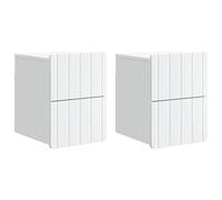 Wall-Mounted Bedside Cabinet White 33x34.5x43cm Engineered Wood 2pcs Drawer pair