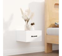 Wall-mounted Bedside Cabinet White 35x35x20cm Engineered Wood Floating Drawer UK