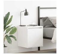 Wall-mounted bedside cabinet White 38x34x40cm Engineered Wood Floating Organizer