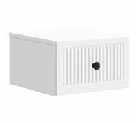Wall-Mounted Bedside Cabinet White Engineered Wood 33x34.5x20cm - Single Drawer