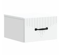 Wall-Mounted Bedside Cabinet White Engineered Wood 34.5x33x20cm 1 Drawer Compact